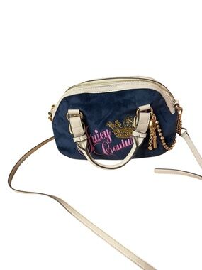Juicy Couture Navy Cream Crossbody Bag key to the juicy dome satchel